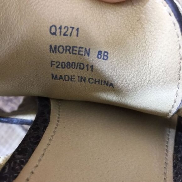 Coach Sandals Moreen Womens 8B Gray Leather Metallic Embossed Snakeskin Heel - Picture 9 of 12